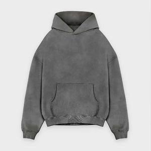 Conjunto de Sudadera con Capucha y Pantalones Deportivos de Invierno con Cierre, Estilo Urbano, Lavado Ácido Vintage, Logotipo Personalizado, Unisex - Product Image 3