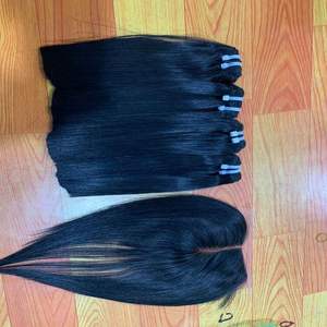 Extensiones de cabello humano liso de color natural de fábrica vietnamita sedosa virgen Remy Super doble dibujado 8 ''-40'' - Product Image 2