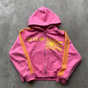 Trajes de chándal con cremallera de algodón pesado transpirable con lavado ácido, personalizados OEM, con estampado serigrafiado y lavado a la arena, lisos 2 en 1, para hombre, con sudaderas con capucha - Product Image 2