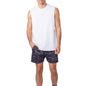 Camiseta sin mangas con corte lateral, lisa, larga, de cuello redondo, tejido de algodón de 220 g/m², de punto grueso, para verano, para culturismo - Product Image 4