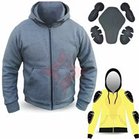 Hoodie de moto en polaire respirant de qualité supérieure avec armure intégrée en textile, unisexe, pour adultes, motards de rue, course tout-terrain
