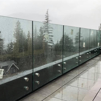 Balustrade en verre sans cadre en acier inoxydable pour escaliers et balcons en béton