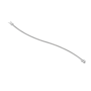 สร้อยข้อมือเทนนิสสีเงินสเตอร์ลิง925สำหรับผู้หญิงเพชรโมอิสทรงกลมตัดเพชรดูหรูหราเครื่องประดับโซ่ชุบทองของขวัญเป็นประกาย - Product Image 1