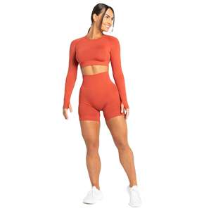 Shorts Deportivos Elásticos de Cintura Alta Personalizados para Mujer, Transpirables, de Spandex/Poliéster, Ajustados, para Gimnasio, Yoga, Correr, Color Sólido - Product Image 1