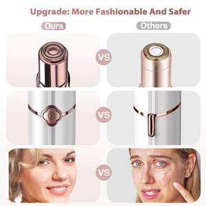 Depiladora Facial Recargable e Indolora para Mujer, Afeitadora Facial de Doble Cuchilla con 2 Cabezales de Repuesto para Mejillas y Barbilla - Product Image 4