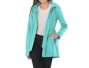 Mode femmes veste de pluie élégant léger imperméable à capuche en plein air confortable décontracté imperméable moderne voyage vêtements de tous les jours - Product Image 1