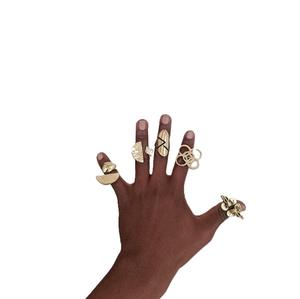 Bagues en laiton faites à la main pour femmes bijoux de Style Boho bagues en laiton Vintage avec conception de bande ouverte réglable - Product Image 2