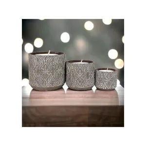 Custom Logo & Packaging Black / White Beeswax Material Vintage-Style Candle With Random Patterns (Small) Origin From Vietnam