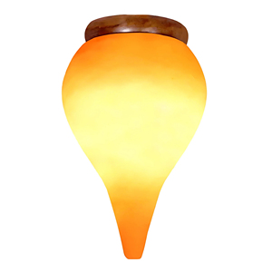 Lámpara de sal del Himalaya en forma de lágrima, tallada a mano, luz de mesa de sal rosa con interruptor regulador y base de madera - Product Image 3