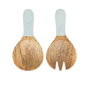 Cuchara de Servir de Madera con Mango Grabado en Resina, Hecha a Mano e Ideal para Ensaladas, Sopas y Guarniciones para Uso Diario, Cubertería - Product Image 3