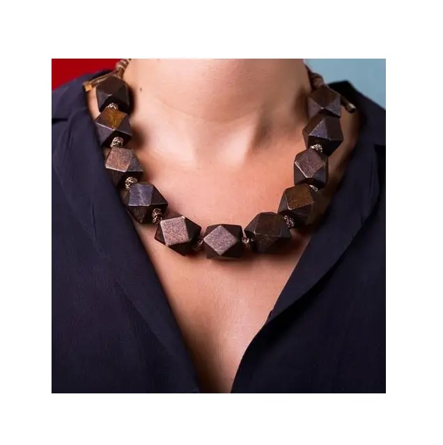 Current Edition Wooden Beads Necklace Decorative Handmade Highly Polished Fashion Jewellery Necklace wholesale