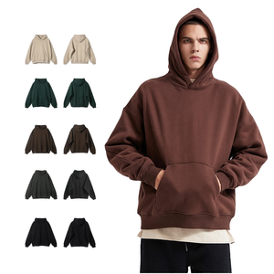 Sweat à capuche de haute qualité avec impression puff, sans cordon, logo personnalisé, coton, molleton lourd, sweat à capuche oversize pour homme - Product Image 2
