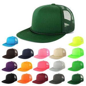 High Quality Unisex 6-Panel Trucker Snapback <b>Cap</b> Mesh Fabric Adjustable Back Closure Casual Style Four Seasons <b>Hat</b> Made Pakistan - Product Image 1