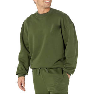 Sweat-shirt ras du cou surdimensionné de la saison d'automne pour hommes, grandes tailles et grandes, motif solide en polyester/coton - Product Image 1