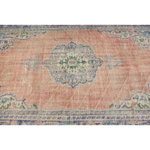 พรมปูพื้นสไตล์ตุรกี4.7ชิ้นแบบคลาสสิกสีส้มสีฟ้าชิ้นงานเย็บปะติดผ้าวิสคอสจากขนสัตว์พรมสำหรับห้องนั่งเล่นทรงสี่เหลี่ยมผืนผ้า - Product Image 5