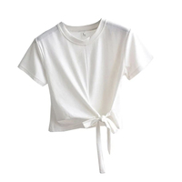 2025 personnalisé blanc femmes respirant haut court t-shirt respirant culture chemise femmes porter culture t-shirt prix de gros