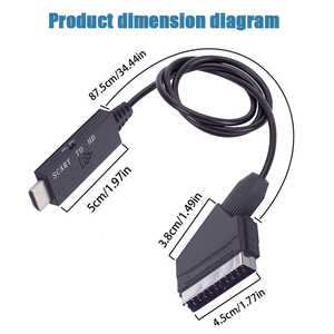 Convertisseur vidéo SCART vers HD alimenté par USB avec commutateur, connecteur type HDTV, câble adaptateur Plug & Play pour PS4, DVD, PC, sortie type DC - Product Image 6