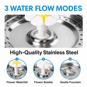 น้ำพุน้ำดื่มสำหรับแมวระบบอัตโนมัติทันสมัยทำจากสแตนเลสเงียบสงบเป็นพิเศษสามชั้น <30dB ทนทานสำหรับแมวและสุนัขตัวเล็ก - Product Image 2