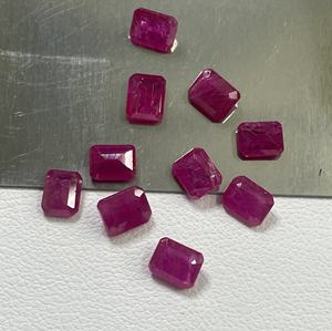 High Quality Natural Heated Mozambique <b>Ruby</b> 5x4mm Calibrated Octagon Cut Reddish Pink Color Loose Gemstone for Making <b>Bracelet</b> - Product Image 3