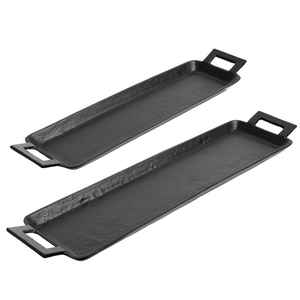 ถาดเสิร์ฟอาหารและเครื่องดื่มอลูมิเนียมสีเงินพร้อมด้ามจับรูปไข่สำหรับบ้านและโรงแรม - Product Image 5