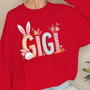 GIGI Sudaderas con letras grandes y juguetonas para mujer Tela de punto informal estampada - Product Image 3