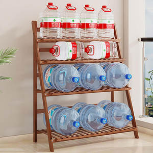 Présentoir à fleurs pliable en bambou à 4 niveaux pour plantes d'intérieur et d'extérieur Fourniture de jardin - Product Image 2