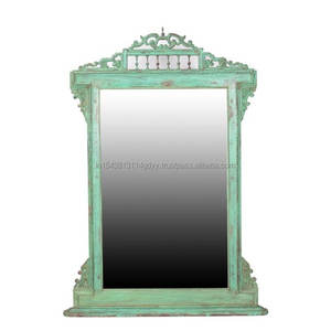 Designer fait à la main bois récupéré Antique tenture murale miroir peint à la main décoratif pour la maison salon chambre Hall hôtel - Product Image 4