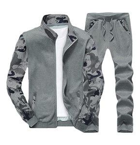 Combinaison de sport vêtements d'entraînement de gymnastique respirants ensembles d'entraînement en polyester hiver pour hommes adultes haute qualité fermeture éclair complète couleur unie - Product Image 6