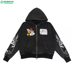 Sudadera Unisex de Invierno Casual Más Vendida, Corte Regular, con Cremallera, Efecto Desgastado y Decolorado por el Sol, 100% Algodón, Forro Polar Francés, OEM - Product Image 5