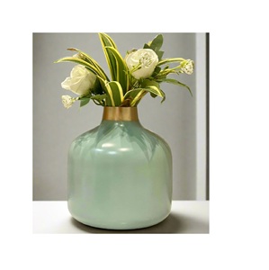 Handmade Shiny Polished Metal Flower <b>Vase</b> Decorative Handcrafted Metal Flower Pots for Party Wedding Event Decoration - Product Image 1