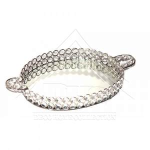 Elegante Bandeja Rectangular de Cristal con Espejo, Bandeja Decorativa de Metal Dorado para Mesa de Centro, Decoración de Bodas, Organizador de Cosméticos - Product Image 6