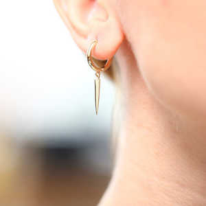 Joyería de moda, nuevo diseño, pendientes de gota de oro de 14 quilates, pendientes de Hip Hop de lujo con forma de pico, regalo perfecto para adolescentes - Product Image 3