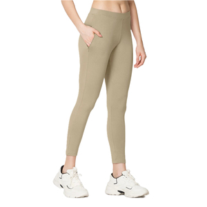 100% coton Legging Yoga Gym femmes pantalon taille haute poche doux élastique taille haute femme vêtements athlétique Leggings Logo personnalisé - Product Image 2