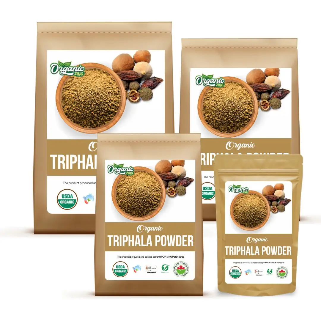 도매 공급 100% 유기농 트리팔라 분말-태양 말린 Amla, 비히타키와 Haritaki 과일, | 비건 | 무료 방부제