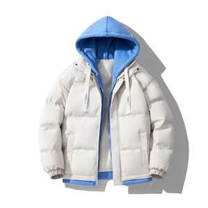 Manteau d'hiver épaissi pour femmes avec capuche à bulles chaude veste matelassée doublée imprimée unisexe pour tissu tricoté décontracté par temps froid - Product Image 4