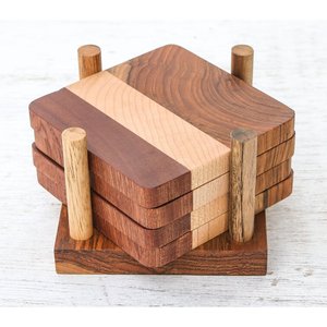 Fabricant Vente en gros Sous-verres en noyer gratuits personnalisés Dessous de verre en bois de bambou rond carré naturel pour tasse à boissons - Product Image 6