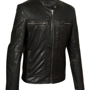 Veste en cuir pour homme de haute qualité, personnalisée, avec col montant en toile, design à capuche, respirante, vêtement d'extérieur pour l'hiver - Product Image 3