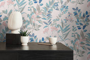 Hecho en Alemania-Rollos de papel tapiz de lujo Floral MultiWhite Turquoise Grey Papel tapiz no tejido Contract Flowers-10,05x0,53 M - Product Image 2