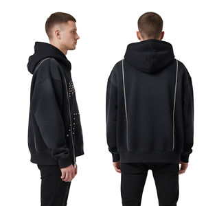 Sweat-shirts à capuche zippés imprimés de qualité supérieure, dernière tendance, pour hommes, respirants, personnalisables, en coton mélangé, entièrement zippés - Product Image 4