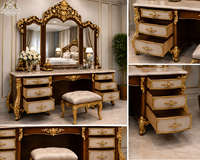 Meuble de rangement de luxe en teck massif, artisanal et moderne, durable, avec 6 tiroirs, finition marron doré, personnalisable pour salon