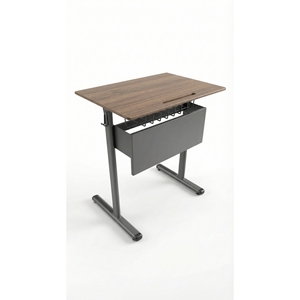 Escritorio Individual Moderno con Patas en T 2026, Superficie CDF, Cesta de Alambre para Escuela, Venta al por Mayor - Product Image 1