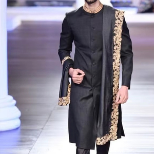 Elegant Indo-Western Sherwani with Beautiful Hand Zardozi Embroidery <b>Pant</b> Stole for Weddings and Parties in 2024 Plus Size - Product Image 1