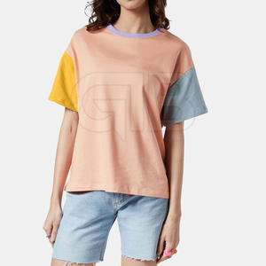 Camisetas de Punto de Manga Corta Casuales para Mujer, Nuevo Diseño, 100% Algodón, Ecológicas, Venta al Por Mayor para la Temporada de Verano - Product Image 5