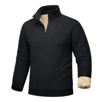 Nouveaux hommes couleur unie col haut tricoté pull automne et hiver épais à manches longues décontracté fermeture éclair pull pull pour hommes