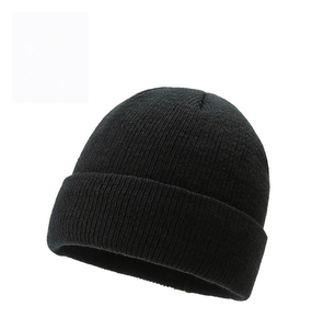 Automne ou hiver chaud 100% coton cachemire Beanie haute qualité classique Style de base Simple côtelé - Product Image 5