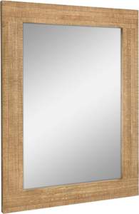 Rectangle Natural Wood <b>Hanging</b> <b>Wall</b> <b>Mirror</b> Medium Brown Handmade Handcrafted Wooden <b>Mirror</b> - Product Image 6