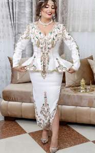 Elegante vestido 2024 White Flair Karakou bellamente adornado cristal Beadsstone Dabka trabajo para bodas Lehenga Choli - Product Image 2