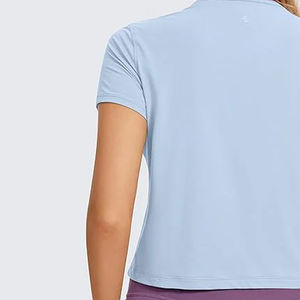 OEM Athlétique Coton Gym Surdimensionné Streetwear Crop Top T-shirts Femmes-Respirant Séchage Rapide Printemps/Été Manches Courtes - Product Image 6