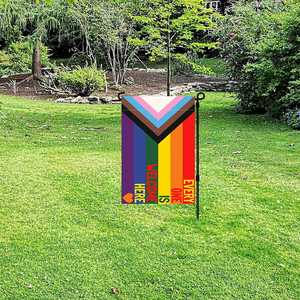 Paquete de 2 Banderas de Jardín Progress Pride, Todos son Bienvenidos Aquí, LGBT, 12x18 Pulgadas, Doble Cara, Banderas LGBTQ Transgénero Gay - Product Image 4