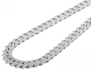 Cadena de eslabones cubanos de plata de ley S925 de alta calidad Iced Out Hip Hop Moissanite Diamond Jewelry para hombres Party Wear - Product Image 1